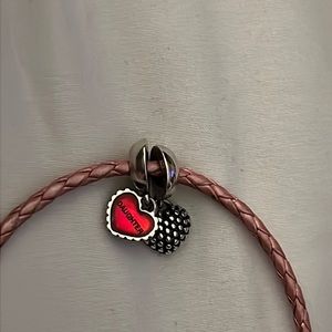Authentic Pandora pair of mother/daughter heart charms